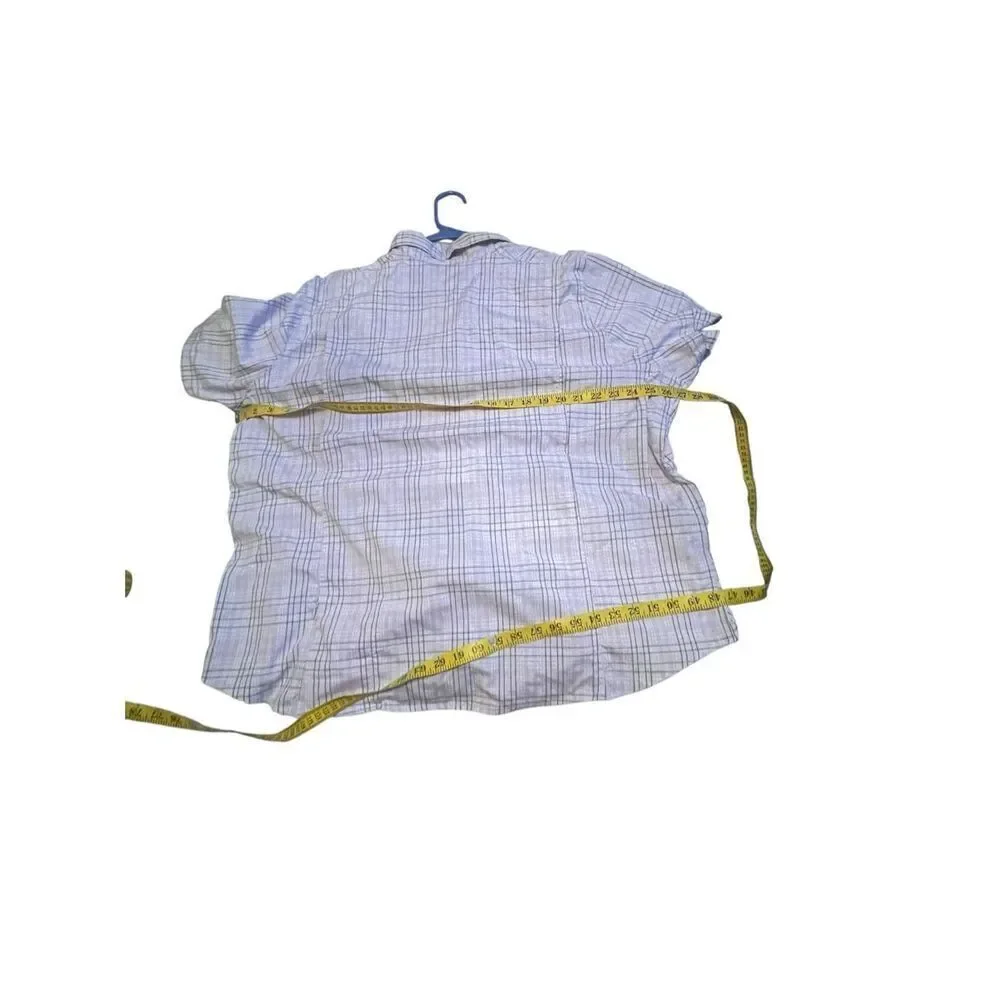 L.L. Bean Womens Purple Gray Plaid Vented Button Up Fishing Shirt Size 2X Plus